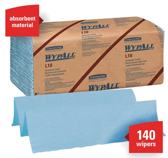 WYPALL® L10 SINGLE FOLD WINDSHIELD TOWEL 10-1/4 IN L X 9.3 IN W 2240/CS