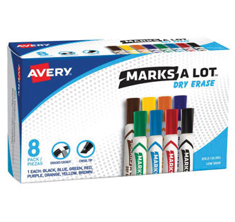 MARKS-A-LOT® DRY ERASE MARKER 8/PKG