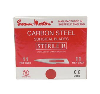 SWANN-MORTON SCAPEL BLADE STERILE SIZE 11 (100/BOX)