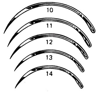 REVERSE CUTTING NEEDLES SIZE 10 12/PKG