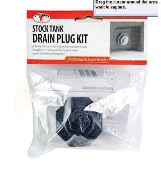 LITTLE GIANT® STOCK TANK DRAIN PLUG KIT ABS PLASTIC