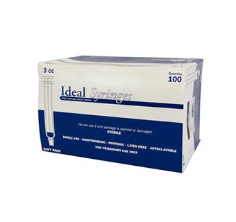 IDEAL® DISPOSABLE SYRINGES 3 CC LUER SLIP SOFT PACKED 100/PKG