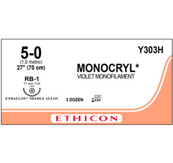 ETHICON™ MONOCRYL® SUTURE Y303H 27 IN (RB-1) 36/PKG