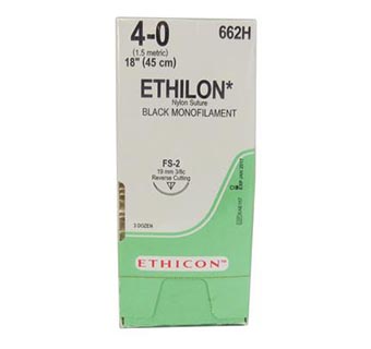 ETHICON™ ETHILON® MONOFILAMENT NYLON SUTURE 4/0 662H 18 IN (FS-2) 36/PKG