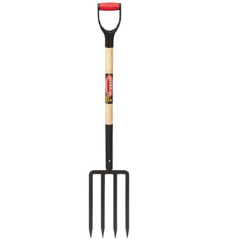AMERICAN CHOICE™ 4-TINE SPADING FORK WITH 30 IN POLY D-GRIP WOOD HNDL