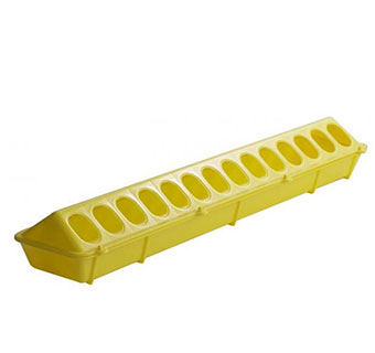 PLASTIC FLIP TOP POULTRY GROUND FEEDER - 20IN - YELLOW - EACH