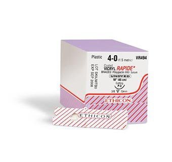 ETHICON™ VICRYL RAPIDE® SUTURES 4/0 VR494 18 IN (P-3) 12/BOX