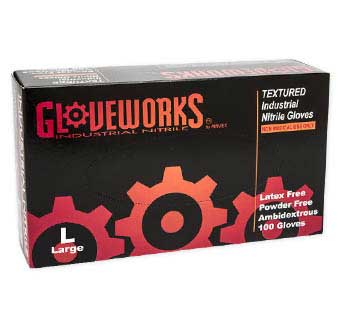 GLOVEWORKS NITRILE POWDER FREE GLOVES LARGE 100 COUNT