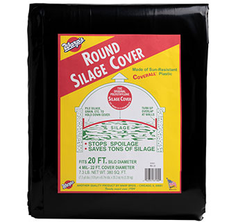 WARP'S® ROUND SILAGE COVER POLYETHYLENE BLACK 22 FT (FITS 20 FT SILO) 1/PKG