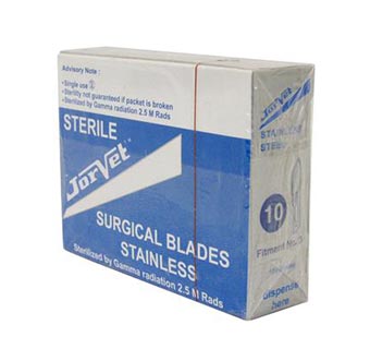 JORVET STAINLESS STEEL SURGICAL SCALPEL BLADES #10 (100/BOX)