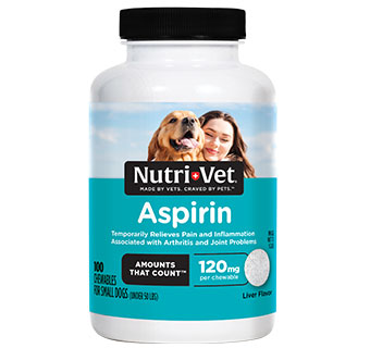 NUTRI-VET® CANINE BUFFERED ASPIRIN CHEW TAB S DOGS 120 MG 100/BT
