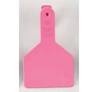 ONE-PIECE LONG NECK CALF EAR TAGS BLANK PINK 25 COUNT