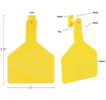 Z TAGS™ Z1 NO-SNAG-TAG® PREMIUM COW BLANK TAG 3 IN CHARTREUSE 25/PKG