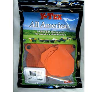 ALL-AMERICAN® 2-PIECE 4-STAR COW & CALF EAR TAGS ORANGE LARGE BLANK 25 COUNT