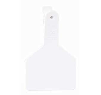 ONE-PIECE LONG NECK CALF EAR TAGS BLANK WHITE 25 COUNT