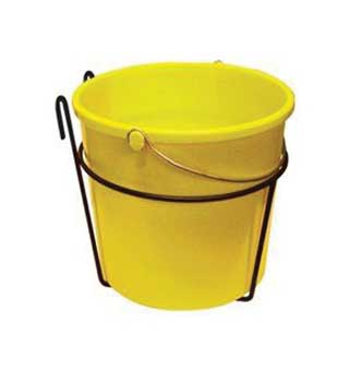 CALF PAIL HOLDER WITH NARROW BRACKET STEEL 9-3/4 IN ID FOR WIRE FENCE 1/PKG
