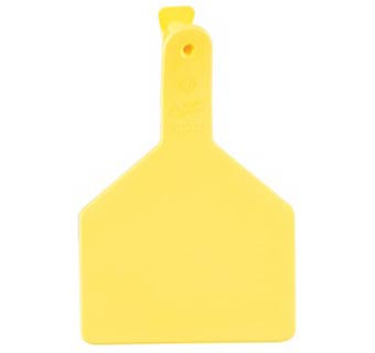 ONE PIECE COW EAR TAGS NUMBERED 151 - 175 YELLOW