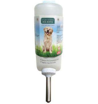 WATER BOTTLE FOR DOG L 32 OZ OPAQUE PLASTIC/STAINLESS STEEL