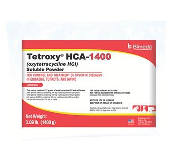 TETROXY® HCA-1400 (OXYTETRACYCLINE HYDROCHLORIDE) SOLUBLE POWDER 1400 G (RX)