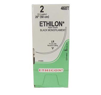 ETHICON™ ETHILON® MONOFILAMENT NYLON SUTURE 2 460T 20 IN (LR) 24/PKG