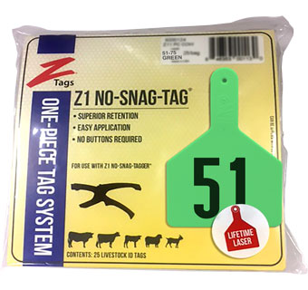 COW 1 PIECE PRE-NUMBERED LASER PRINT GREEN 51-75