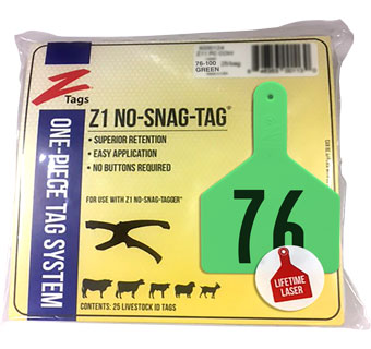 COW 1 PIECE PRE-NUMBERED LASER PRINT GREEN 76-100