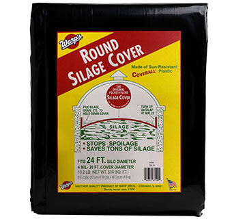 WARP'S® ROUND SILAGE COVER POLYETHYLENE BLACK 26 FT (FITS 24 FT SILO) 1/PKG