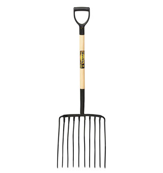 10-TINE FORGED ENSILAGE FORK HIGH CARBON STEEL POLY D-GRIP