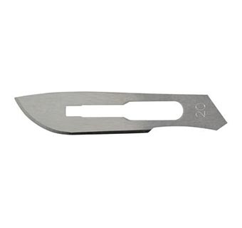 STAINLESS STEEL STERILE SURGICAL BLADE NO. 20 100/BOX