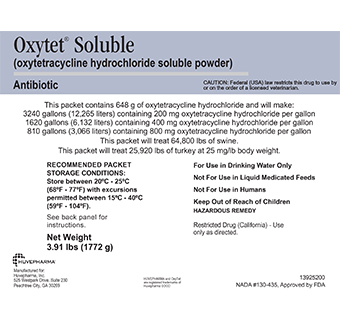 OXYTET® SOLUBLE (OXYTETRACYCLINE HYDROCHLORIDE SOLUBLE POWDER) 1772 G (RX)