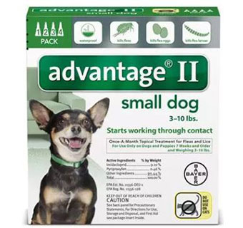 ADVANTAGE® II FOR DOGS - GREEN (3-10LBS) - 4/PKG