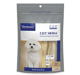 C.E.T.® HEXTRA® PREMIUM ORAL HYGIENE CHEWS FOR DOGS EXTRA SMALL <11 LB 30/PKG
