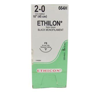 ETHICON™ ETHILON® MONOFILAMENT NYLON SUTURE 2/0 664H 18 IN (FS) 36/PKG