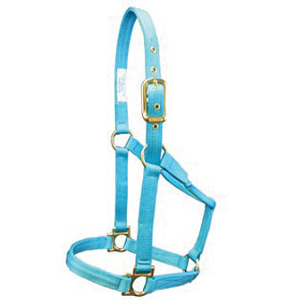 3-50 Q NYLON YEARL Q-VALUE HALTER WITH BRASS-PLATED RED