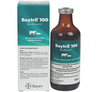 BAYTRIL® 100 INJECTABLE SOLUTION (ENROFLOXACIN) 250 ML RX