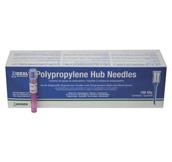 POLYPROPYLENE HUB NEEDLES – HARD 100/PKG 18 GA X 3//4 IN