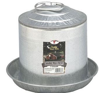 DOUBLE WALL MOUNT POULTRY FOUNT - 2 GALLON - EACH