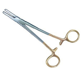MAYO HEGAR NEEDLE HOLDER ECONOMY STAINLESS STEEL GOLD RING 7 IN L