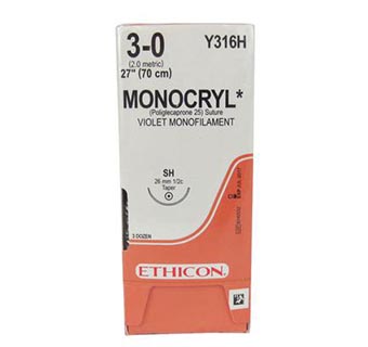 ETHICON™ MONOCRYL® SUTURE Y316H 27 IN (SH) 36/PKG