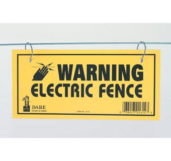 ELECTRIC FENCE WARNING SIGN 3/PKG