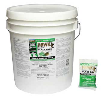 HAWK RODENTICIDE FOR RATS AND MICE 1.5 OZ 150 COUNT PAIL