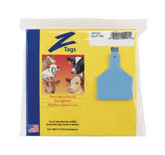 ONE-PIECE CALF EAR TAGS BLANK BLUE 25 COUNT