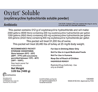 OXYTET® SOLUBLE (OXYTETRACYCLINE HYDROCHLORIDE SOLUBLE POWDER) 1400 G (RX)