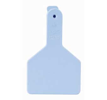 ONE-PIECE LONG NECK CALF EAR TAGS BLANK BLUE 25 COUNT