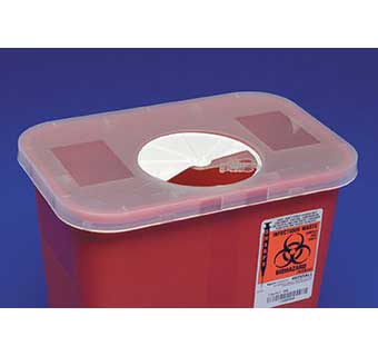 MULTI-PURPOSE SHARPS CONTAINERS ROTOR OPENING LIDS 8 QUART