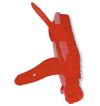 WASHER-GROOMER CURRY COMB RED PLASTIC 1/PKG