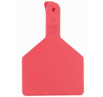 ONE-PIECE COW EAR TAGS BLANK RED EACH