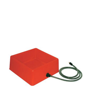 HEATED PET BOWL SQUARE L 1.25 GAL 60 W RED