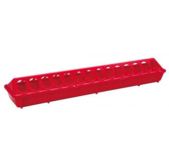 PLASTIC FLIP-TOP POULTRY FEEDER - 20IN - RED - EACH