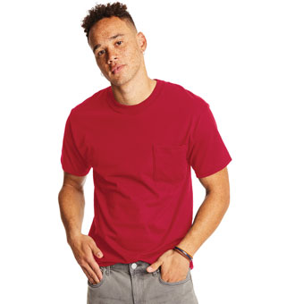 BEEFY-T® 5190 T-SHIRT WITH ADULT POCKET DEEP RED 3XL